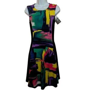 SOFT WORKS *** PROUDLY MADE IN CANADA *** Dress Sz M colorful POCKET ** NWT **